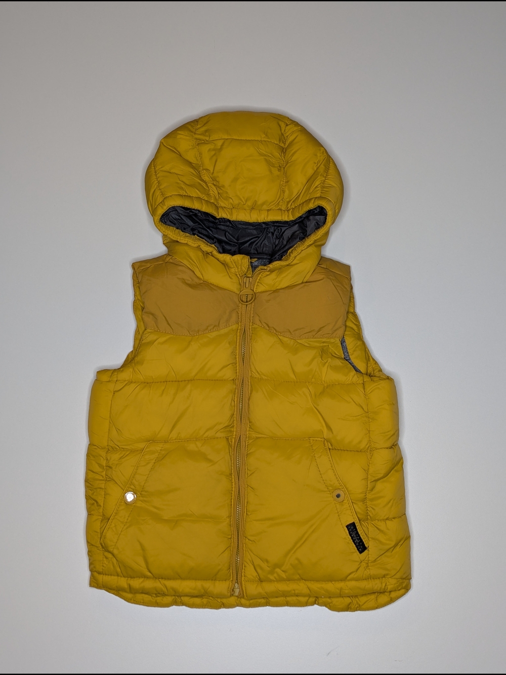 Zara Kids Yellow Hooded Puffer Vest
